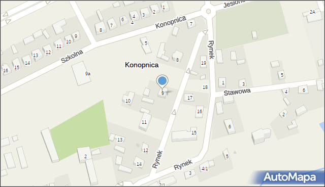 Konopnica, Rynek, 9, mapa Konopnica