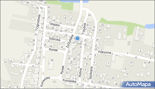 Końskowola, Rybna, 33, mapa Końskowola