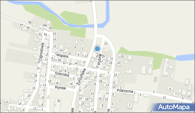 Końskowola, Rybna, 43, mapa Końskowola