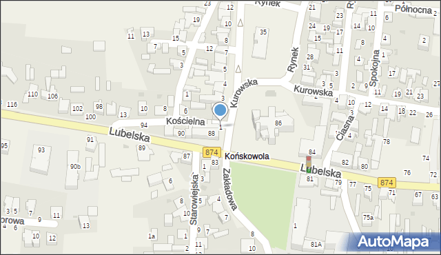 Końskowola, Rynek, 1, mapa Końskowola