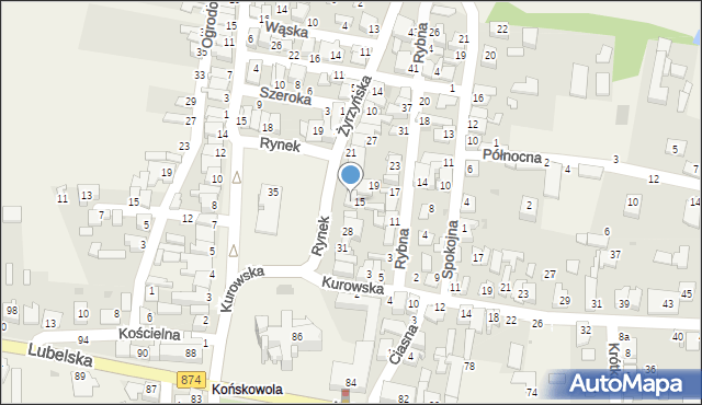 Końskowola, Rynek, 26, mapa Końskowola