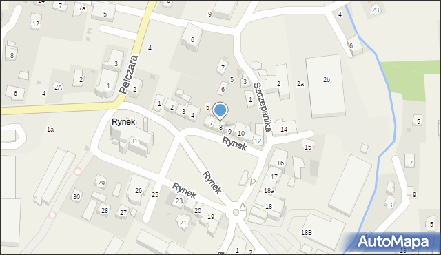 Korczyna, Rynek, 8, mapa Korczyna