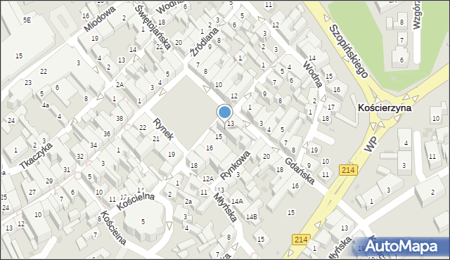 Kościerzyna, Rynek, 14, mapa Kościerzyna