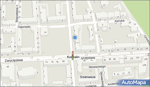 Koszalin, Rynek Staromiejski, 2, mapa Koszalina