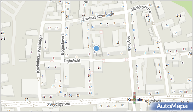 Koszalin, Rynek Staromiejski, 8, mapa Koszalina