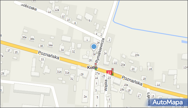Kotlin, Rymarkiewicza Stanisława, ks., 1a, mapa Kotlin