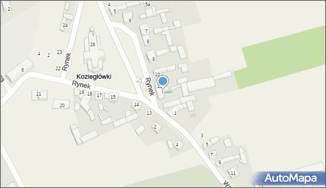 Koziegłówki, Rynek, 12, mapa Koziegłówki