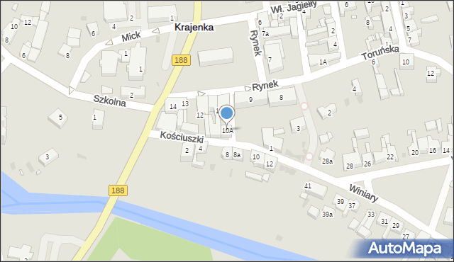 Krajenka, Rynek, 10A, mapa Krajenka