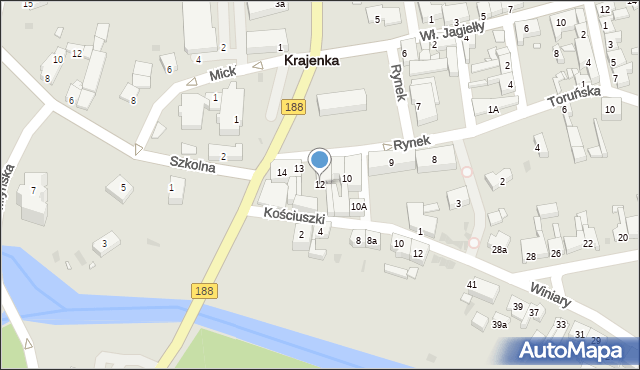 Krajenka, Rynek, 12, mapa Krajenka