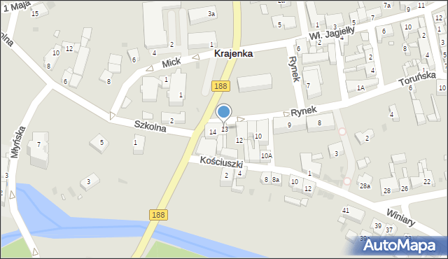 Krajenka, Rynek, 13, mapa Krajenka