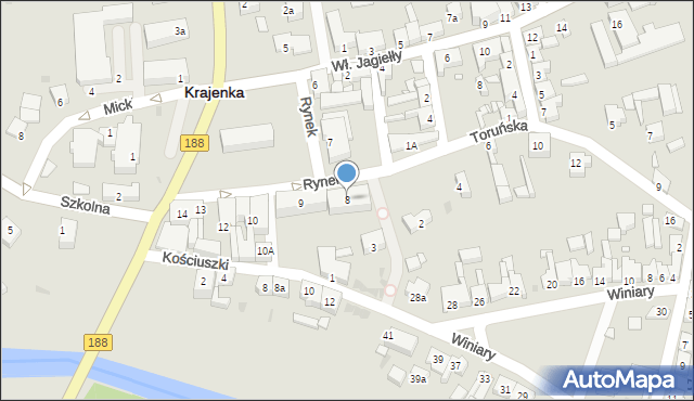 Krajenka, Rynek, 8, mapa Krajenka