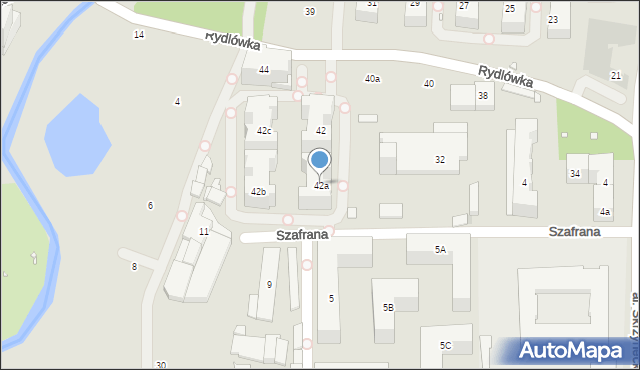 Kraków, Rydlówka, 42a, mapa Krakowa