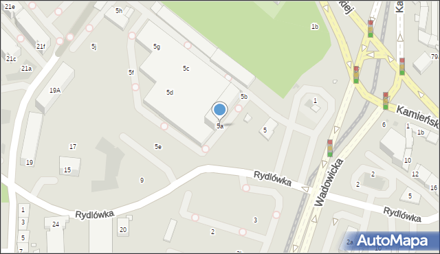 Kraków, Rydlówka, 5a, mapa Krakowa