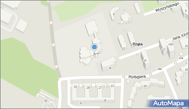 Kraków, Rydygiera Ludwika, 20, mapa Krakowa