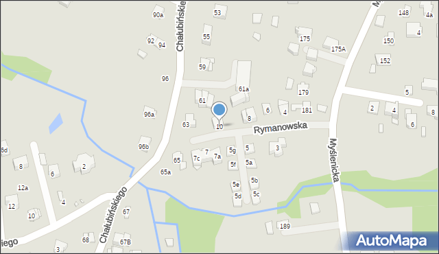 Kraków, Rymanowska, 10, mapa Krakowa