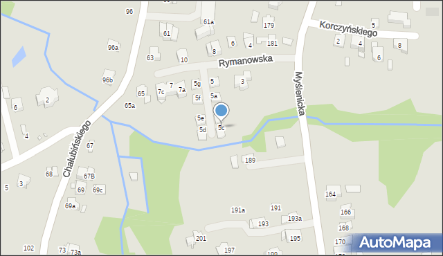 Kraków, Rymanowska, 5c, mapa Krakowa