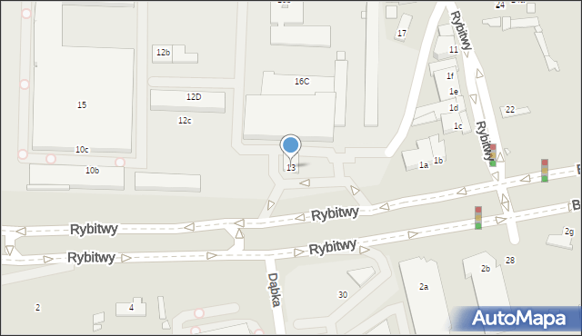 Kraków, Rybitwy, 13, mapa Krakowa