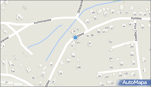 Kraków, Rybitwy, 34, mapa Krakowa