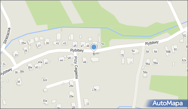 Kraków, Rybitwy, 50, mapa Krakowa