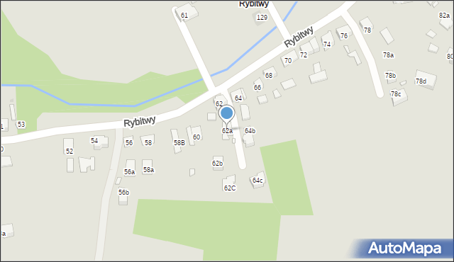 Kraków, Rybitwy, 62a, mapa Krakowa