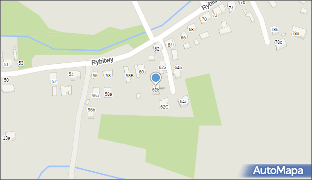 Kraków, Rybitwy, 62b, mapa Krakowa