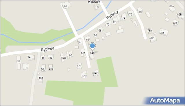 Kraków, Rybitwy, 64b, mapa Krakowa