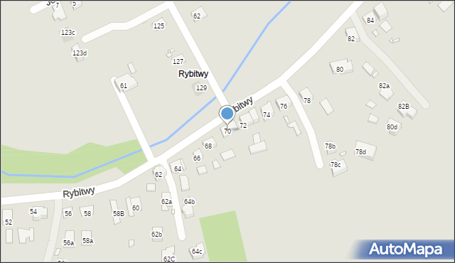 Kraków, Rybitwy, 70, mapa Krakowa