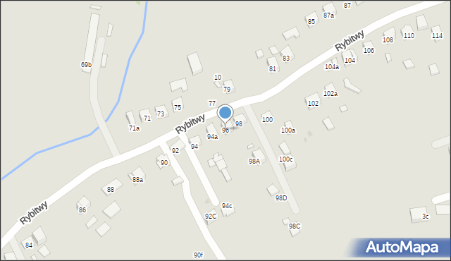 Kraków, Rybitwy, 96, mapa Krakowa