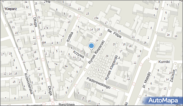 Kraków, Rynek Kleparski, 11a, mapa Krakowa