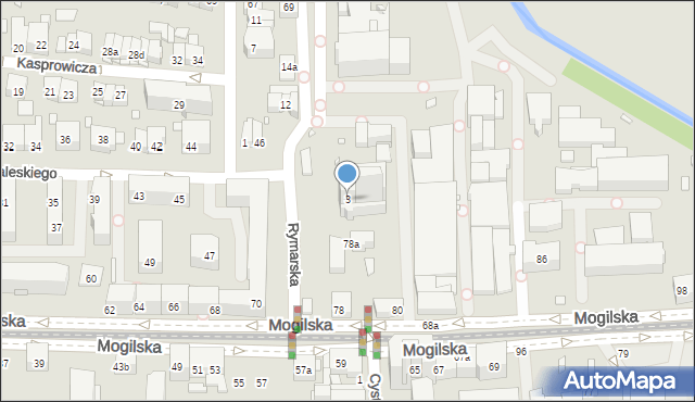 Kraków, Rymarska, 3, mapa Krakowa