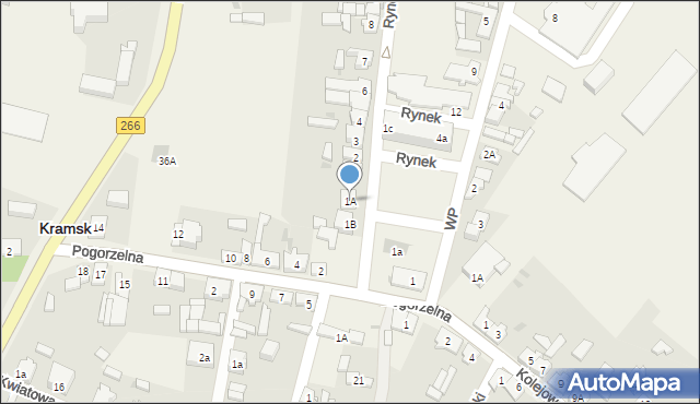 Kramsk, Rynek, 1A, mapa Kramsk