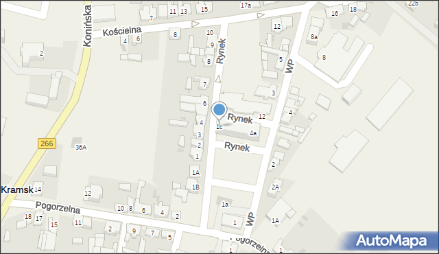 Kramsk, Rynek, 1c, mapa Kramsk