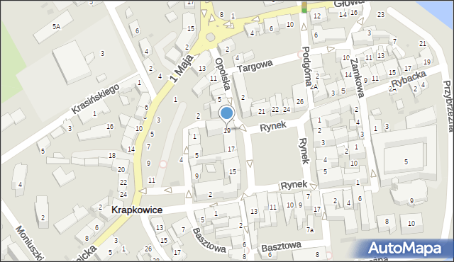 Krapkowice, Rynek, 19, mapa Krapkowice