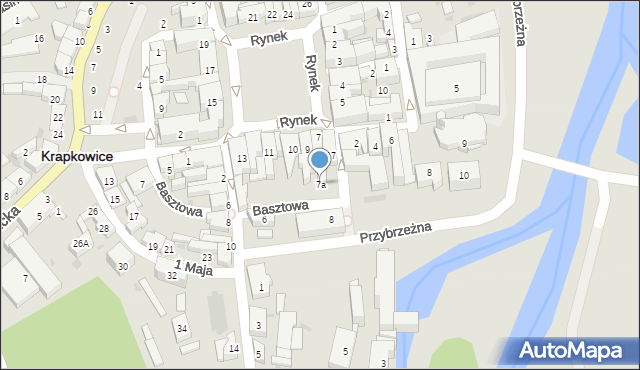 Krapkowice, Rynek, 7a, mapa Krapkowice