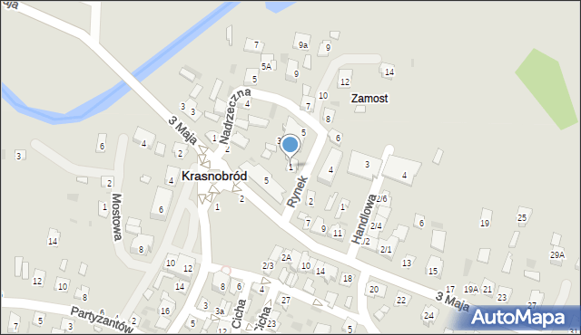 Krasnobród, Rynek, 1, mapa Krasnobród