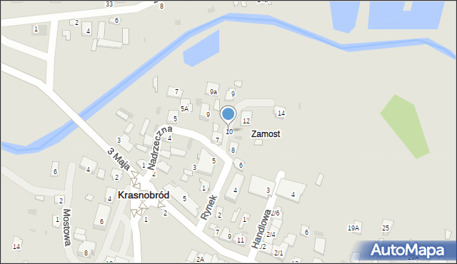 Krasnobród, Rynek, 10, mapa Krasnobród