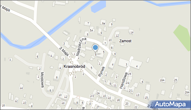 Krasnobród, Rynek, 3, mapa Krasnobród