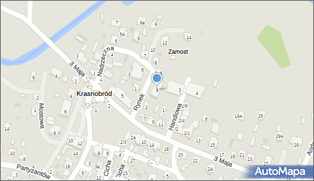 Krasnobród, Rynek, 4, mapa Krasnobród