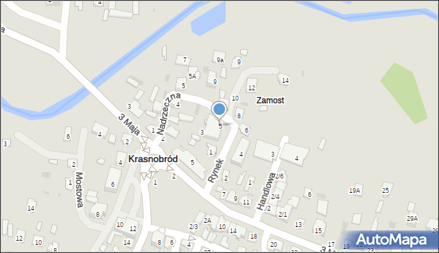 Krasnobród, Rynek, 5, mapa Krasnobród