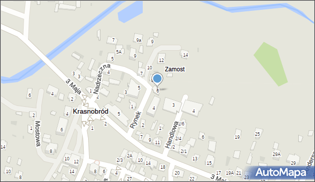 Krasnobród, Rynek, 6, mapa Krasnobród