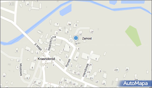 Krasnobród, Rynek, 8, mapa Krasnobród