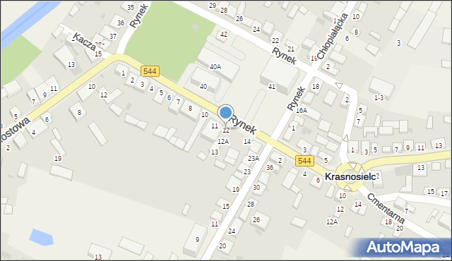 Krasnosielc, Rynek, 12, mapa Krasnosielc