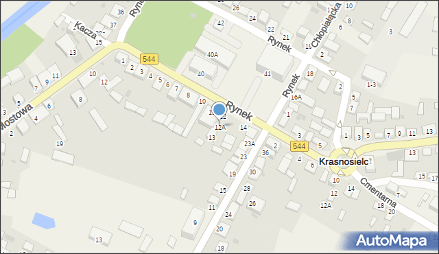 Krasnosielc, Rynek, 12A, mapa Krasnosielc