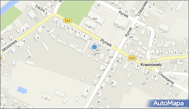 Krasnosielc, Rynek, 13, mapa Krasnosielc