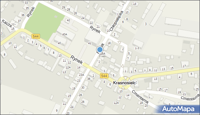 Krasnosielc, Rynek, 16, mapa Krasnosielc