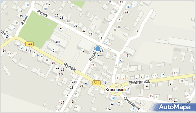 Krasnosielc, Rynek, 17, mapa Krasnosielc