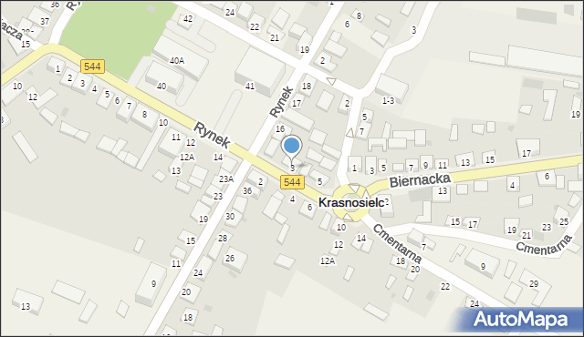 Krasnosielc, Rynek, 3, mapa Krasnosielc