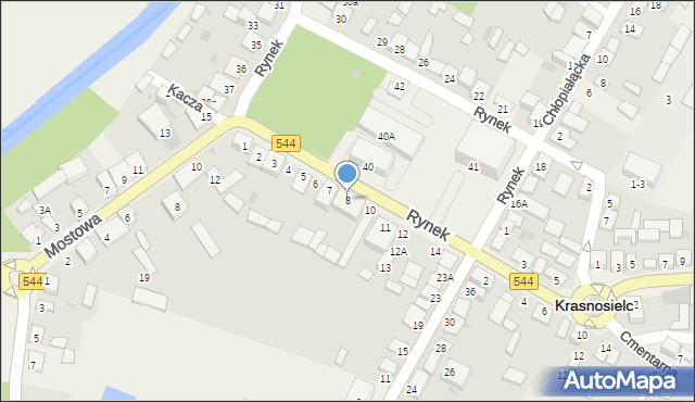 Krasnosielc, Rynek, 8, mapa Krasnosielc