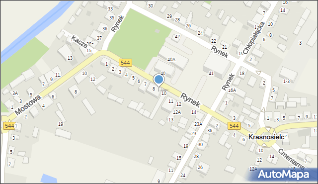 Krasnosielc, Rynek, 9, mapa Krasnosielc