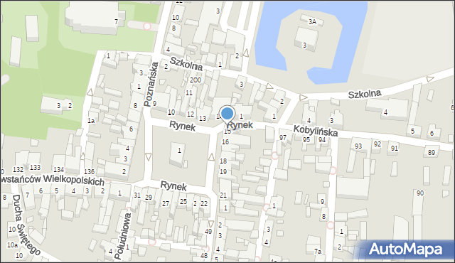 Krobia, Rynek, 15, mapa Krobia